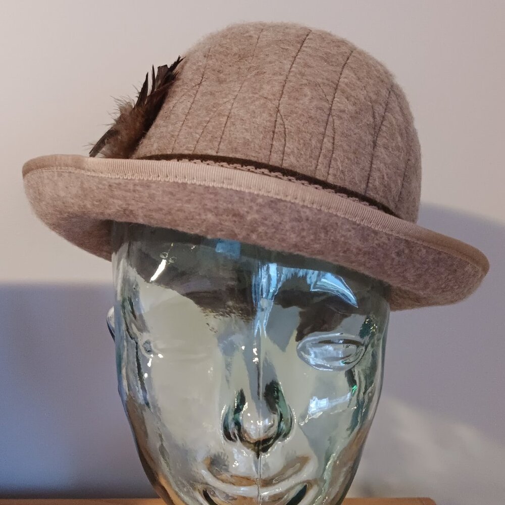 Vintage Brown Bowler Wilstaff Hat Made In England Wool Boho Bohemian Cottagecore